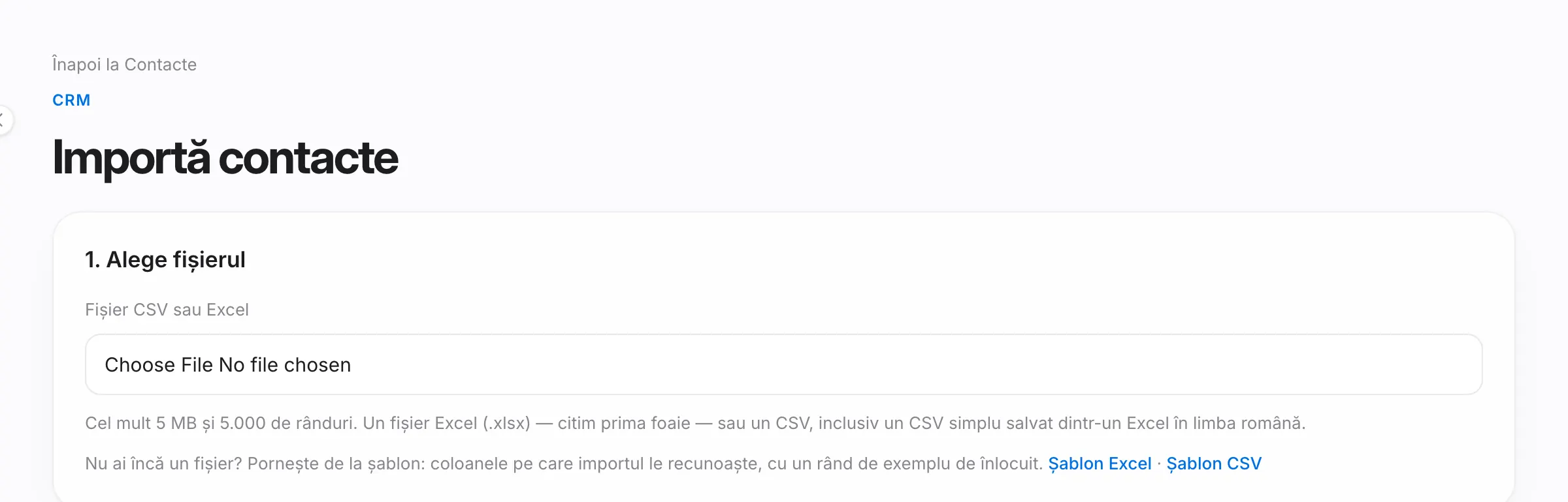 Importul de contacte
