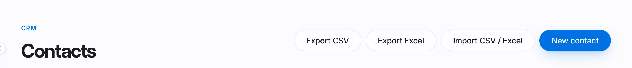 The export buttons on the contacts list