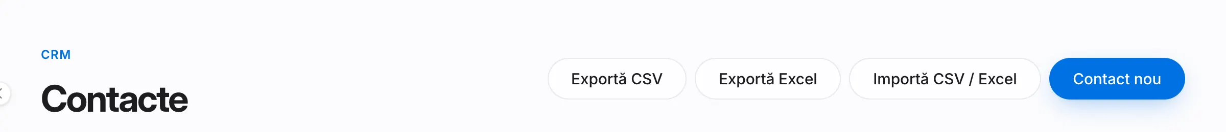 Butoanele de export din lista de contacte