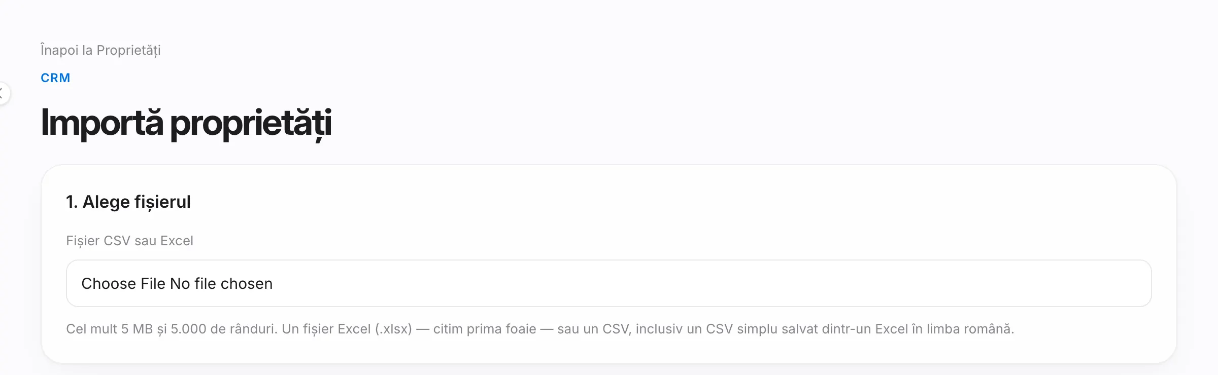 Importul de proprietăți
