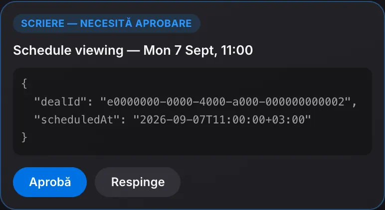 Un card de aprobare