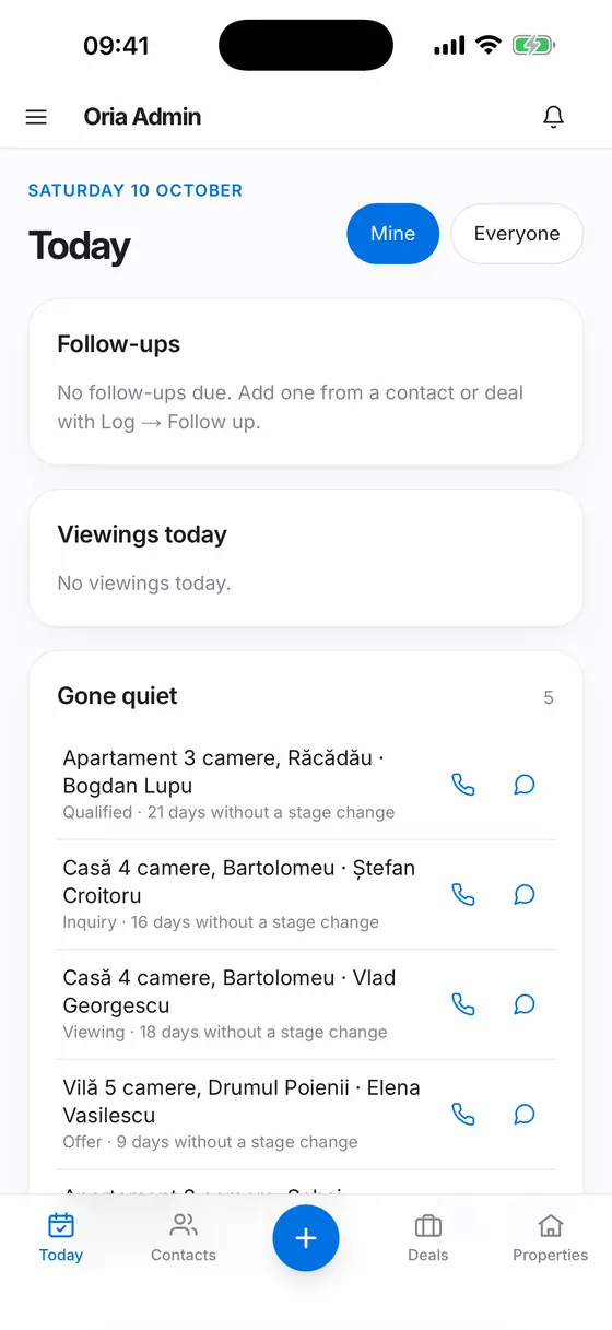Today, in the app