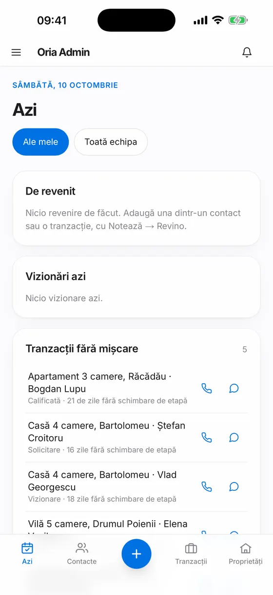 Azi, în aplicație