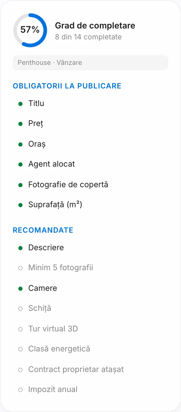 Lista de verificare din editor