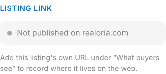 The external listing link card